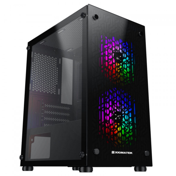 Case XIGMATEK NYM 2F (EN48946) - M-ATX, 2 SIDE TEMPERED GLASS, KÈM 02 FAN XIGMATEK X22F