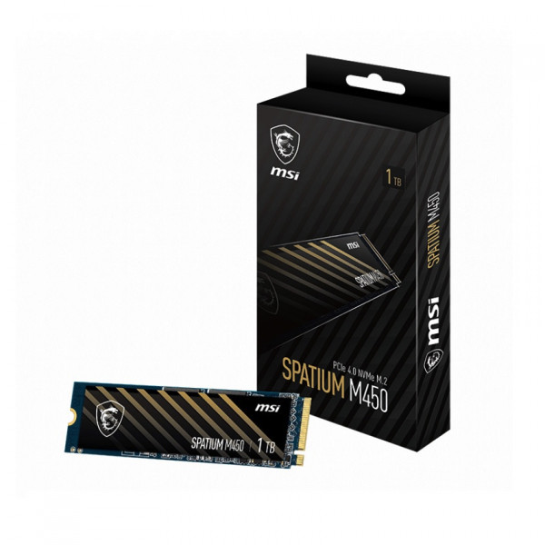 SSD MSI SPATIUM M450 1TB M2 2280 NVMe PCIe Gen4x4 (Read/Write 3600/3000 MB/s, 3D Nand)