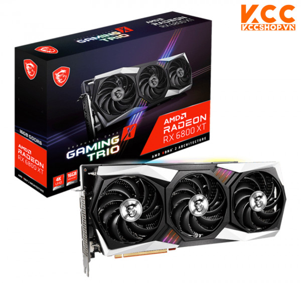 Card màn hình MSI RX 6800 XT GAMING X TRIO (16GB GDDR6, 256-bit, HDMI+DP, 2×8-pin)