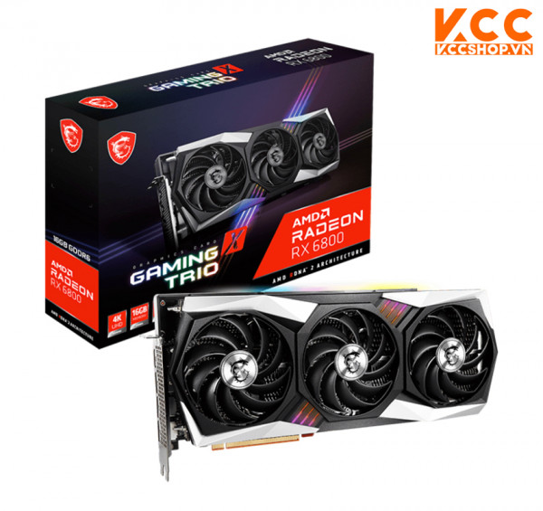 Card màn hình MSI RX 6800 GAMING X TRIO (16GB GDDR6, 256-bit, HDMI+DP, 2×8-pin)