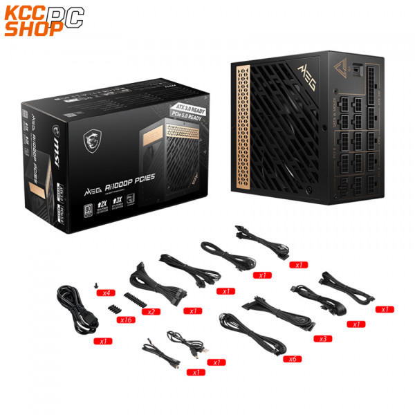 Nguồn Msi MEG Ai1000P 1000W (80 PLUS Platinum/Full Modular/Màu Đen)