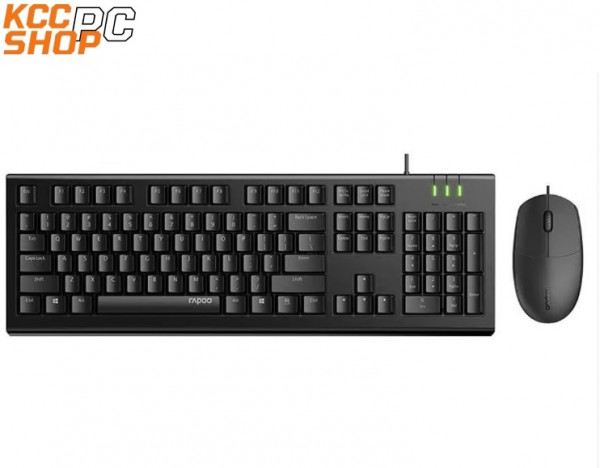 Combo Bàn phím + Chuột Rapoo có dây X125S Wired Black (Đen)