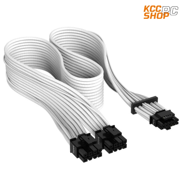 Dây cáp nguồn corsair Premium Individually Sleeved 12+4Pin PCLE Gen 5 12VHPWR 600W Type 4 (màu trắng/CP-8920332)