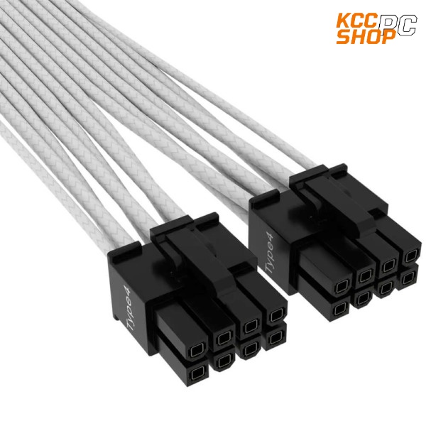 Dây cáp nguồn corsair Premium Individually Sleeved 12+4Pin PCLE Gen 5 12VHPWR 600W Type 4 (màu trắng/CP-8920332)