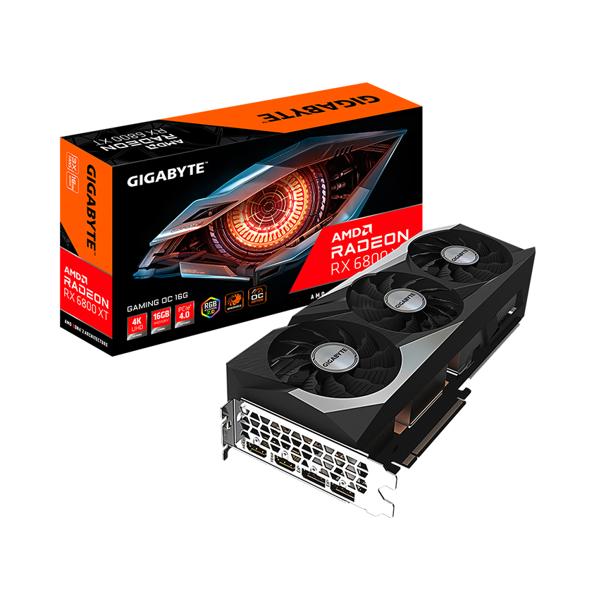Card màn hình Gigabyte RX 6800 XT GAMING OC (16GB GDDR6, 256-bit, HDMI+DP, 2×8-pin)