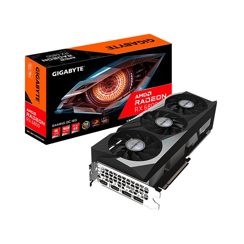 Card màn hình Gigabyte RX 6800 GAMING OC (16GB GDDR6, 256-bit, HDMI+DP, 2×8-pin)