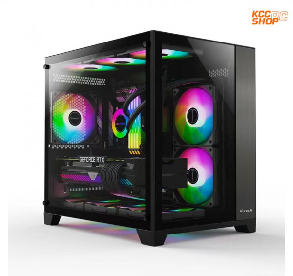 Vỏ Case Vitra CRYSTAL S1 BLACK M-ATX  (Mini Tower/Màu Đen)
