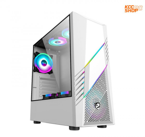 Vỏ Case Vitra POSEIDON R15 RGB White (Mid Tower/Màu Trắng/Kèm Sẵn 3 Fan / Dải Led RGB)