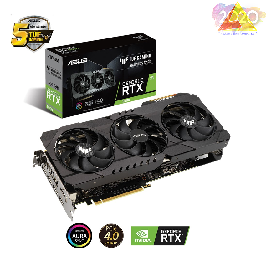 Card màn hình Asus TUF RTX3090-24G-GAMING (24GB GDD6X, 384-bit, HDMI +DP, 3x8-Pin)