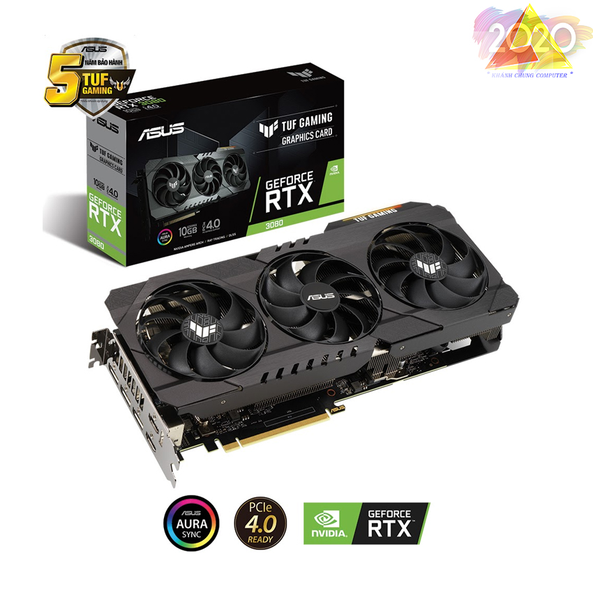 Card màn hình Asus TUF RTX3080-O10G-GAMING (10GB GDD6X, 320-bit, HDMI +DP, 2x8-pin)