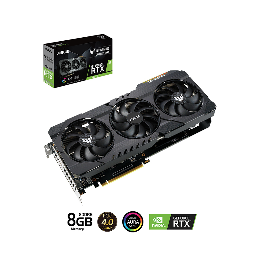Card màn hình Asus TUF RTX 3060TI O8G Gaming V2 (8GB GDDR6, 256-bit, HDMI +DP, 1x8-pin)