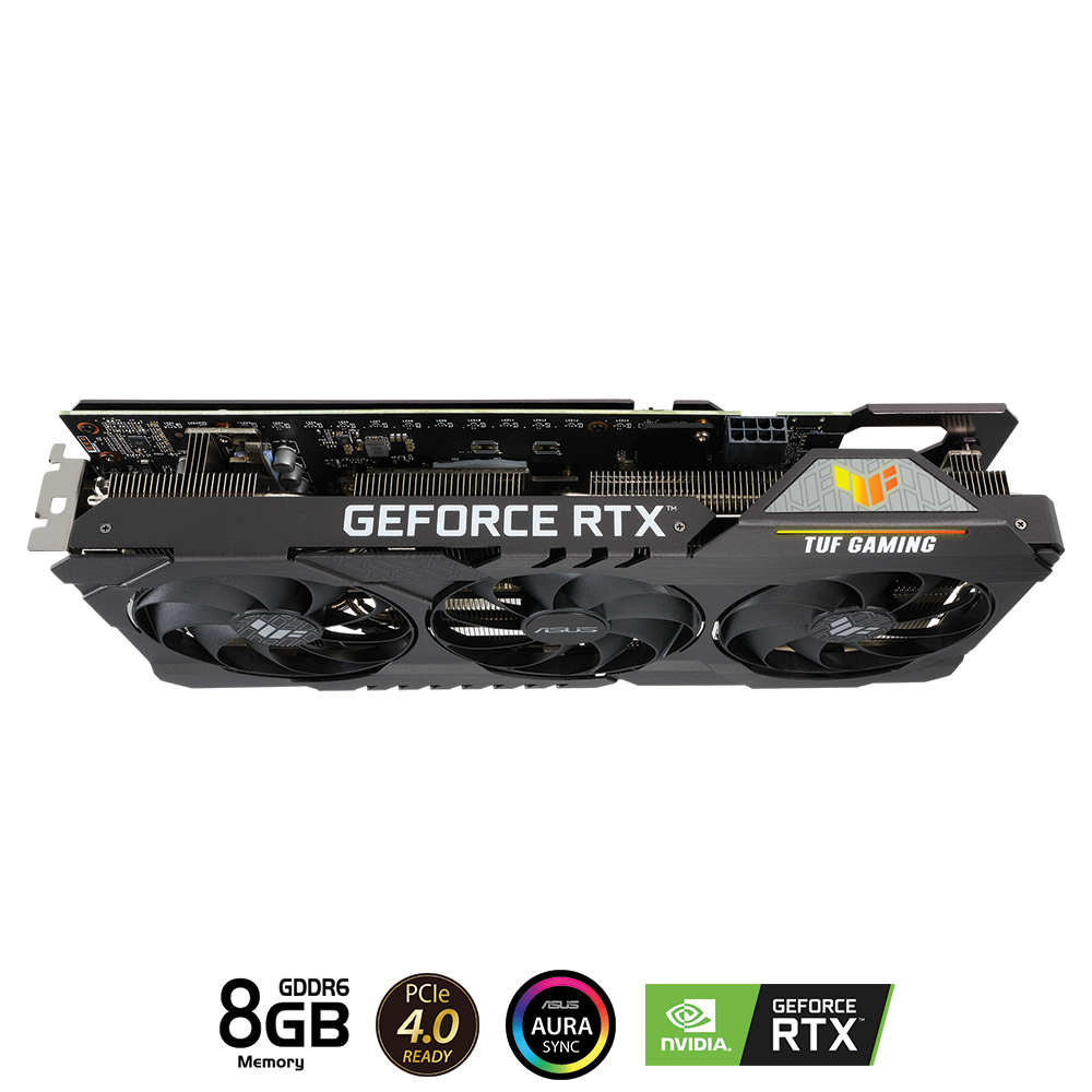 Card màn hình Asus TUF RTX 3060TI O8G Gaming V2 (8GB GDDR6, 256-bit, HDMI +DP, 1x8-pin)