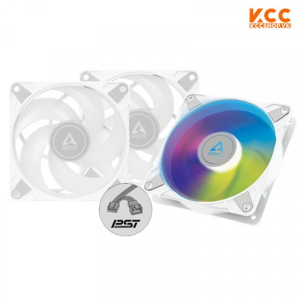 Bộ quạt tản nhiệt Arctic P12 PWM PST ARGB Fan White - 3 Fan (ACFAN00258A)