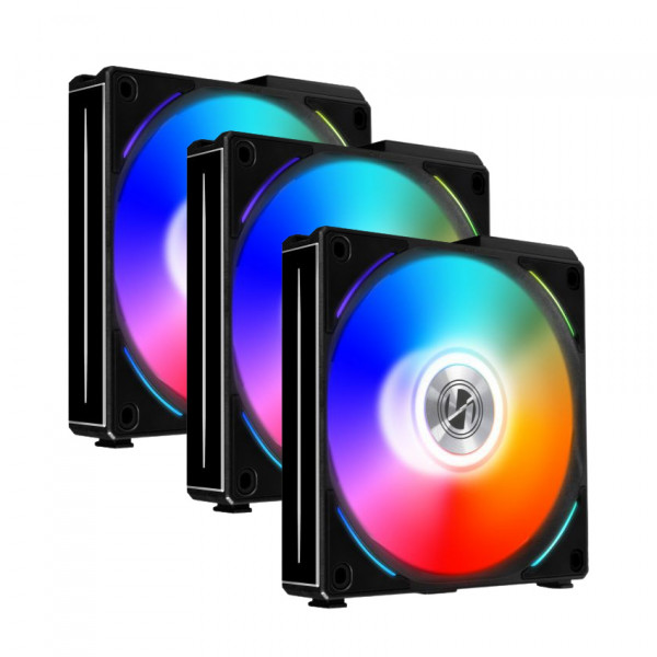 Fan Case LIAN-LI UNI Fan AL 120 Triple Black (LED ARGB -Fan ghép nối không dây ,điều tốc PWM )