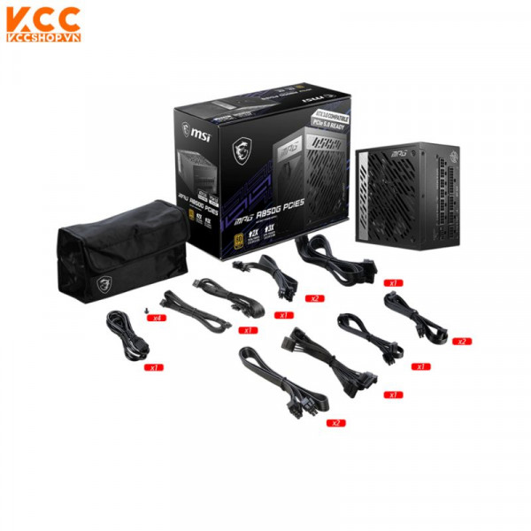 Nguồn MSI MPG A850G PCIE5 850W (80 PLUS Gold/Full Modular/Màu Đen)