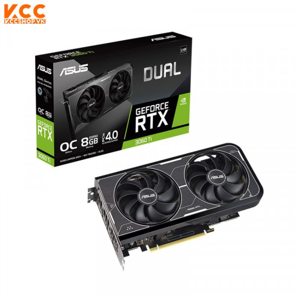 VGA Asus DUAL-RTX 3060 Ti OC 8GB GDDR6X ( Bản mới Vram GDDR6X)