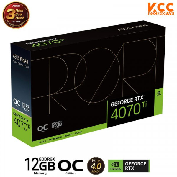 VGA ASUS ProArt GeForce RTX 4070 Ti OC 12GB GDDR6X