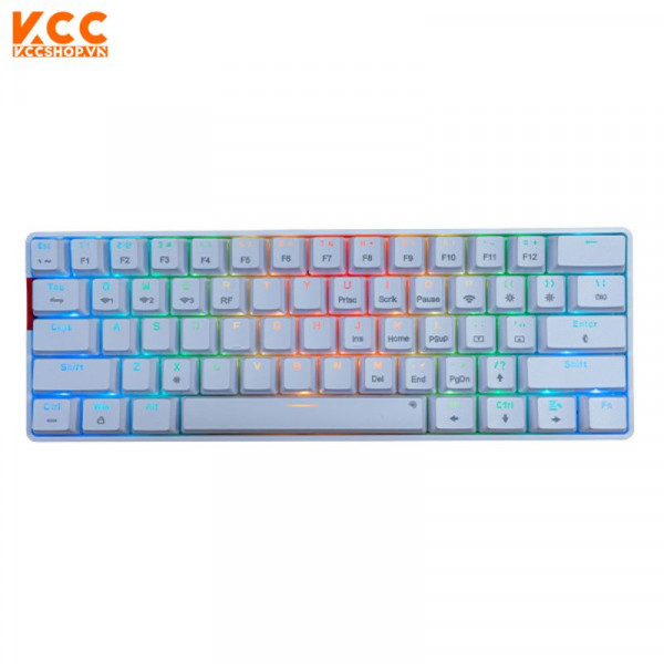 BÀN PHÍM CƠ EDRA EK361W V3 RGB TRẮNG RED SWITCH (USB/BLUETOOTH/2.4G)