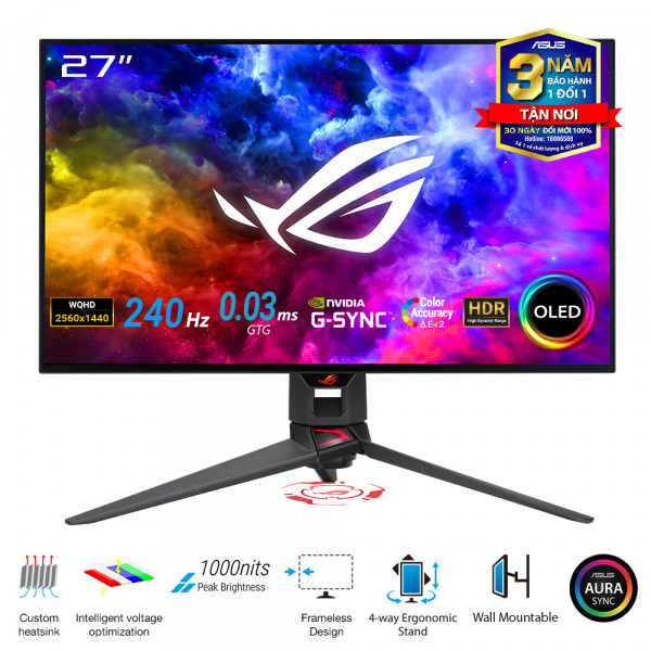 Màn hình Asus ROG Swift PG27AQDM 27" OLED 2K 240Hz HDR10 Gsync chuyên game