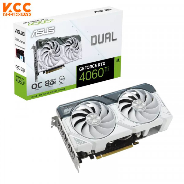 VGA ASUS Dual GeForce RTX 4060 Ti White OC Edition 8GB GDDR6