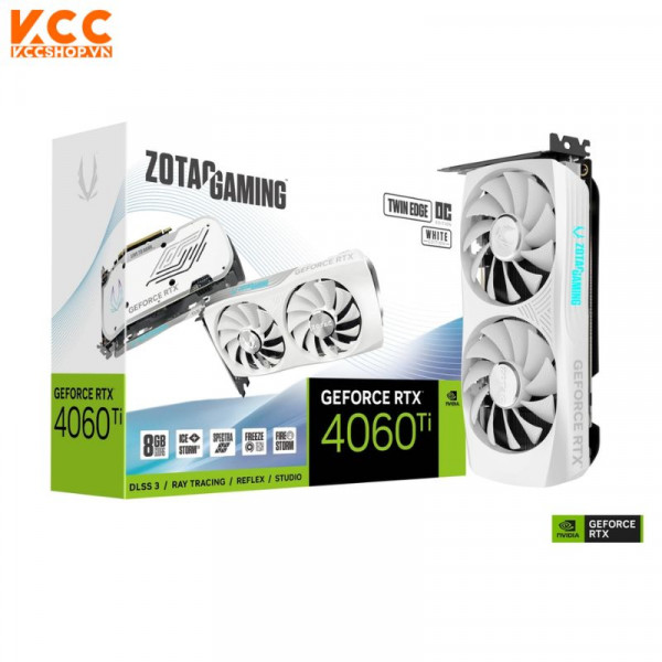 VGA ZOTAC GAMING GeForce RTX 4060 Ti 8GB Twin Edge OC White Edition