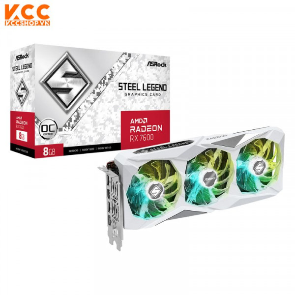 VGA ASROCK AMD Radeon RX 7600 Steel Legend 8GB OC (RX7600 SL 8GO)