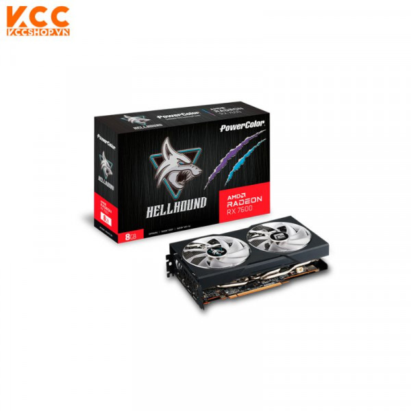 VGA PowerColor Hellhound AMD Radeon RX 7600 8GB GDDR6 (RX 7600 8G-L/OC)