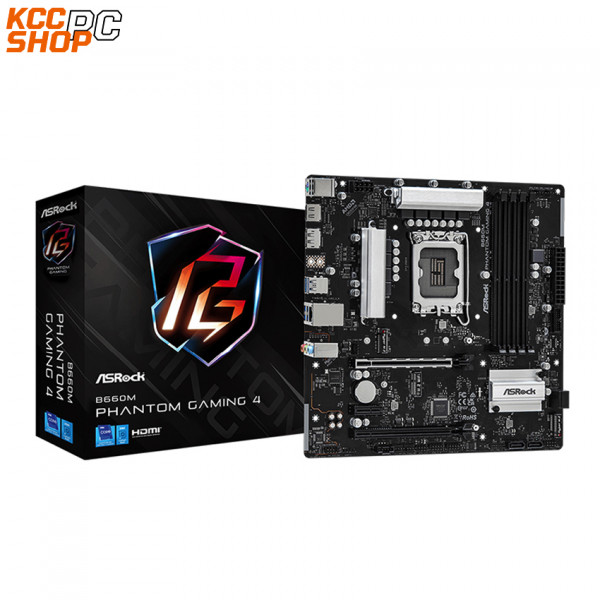 Mainboard Asrock B660M Phantom Gaming 4 (Intel B660, Socket 1700, M-ATX, 4 khe RAM DDR4)