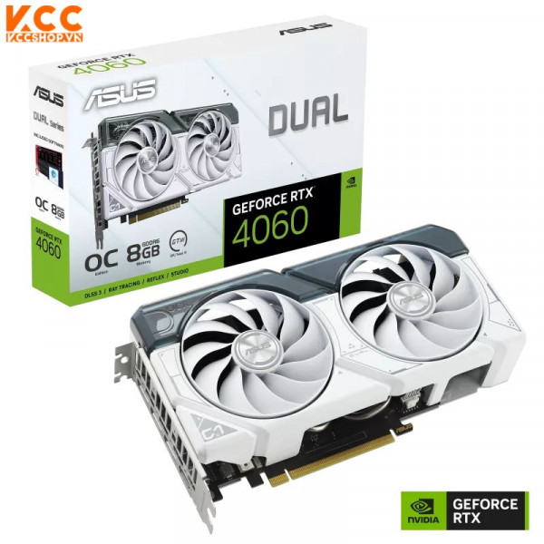 VGA ASUS Dual GeForce RTX 4060 White OC Edition 8GB GDDR6