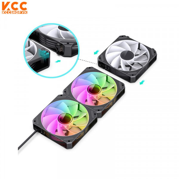 FAN CASE TẢN NHIỆT JONSBO ZG-120BR BLACK (3IN1/ FAN ĐẢO NGƯỢC/ GHÉP NỐI KHÔNG DÂY)