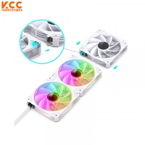 FAN CASE TẢN NHIỆT JONSBO ZG-120WR WHITE (3IN1/ FAN ĐẢO NGƯỢC/ GHÉP NỐI KHÔNG DÂY)