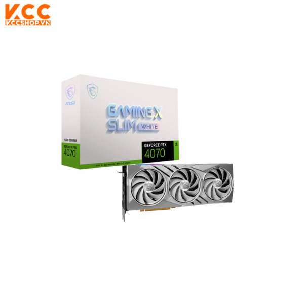 VGA MSI GeForce RTX 4070 GAMING SLIM WHITE 12G GDDR6X