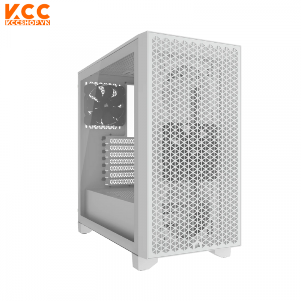 Case Corsair 3000D AIRFLOW Mid-Tower PC Case - White ( CC-9011252-WW )