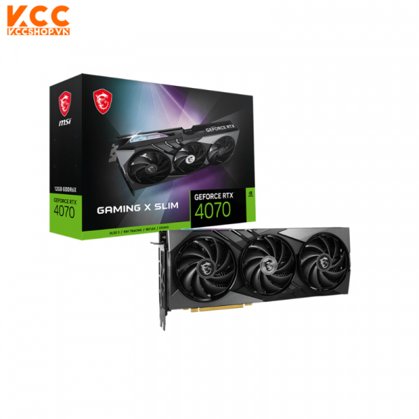 VGA MSI GeForce RTX 4070 GAMING X SLIM 12G BLACK GDDR6X