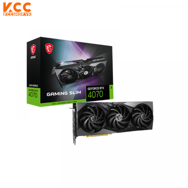 VGA MSI GeForce RTX 4070 GAMING SLIM 12G BLACK GDDR6X