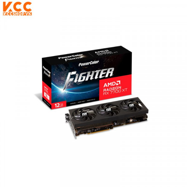 VGA PowerColor Fighter AMD Radeon RX 7700 XT 12GB GDDR6 (RX 7700 XT 12G-F/OC)