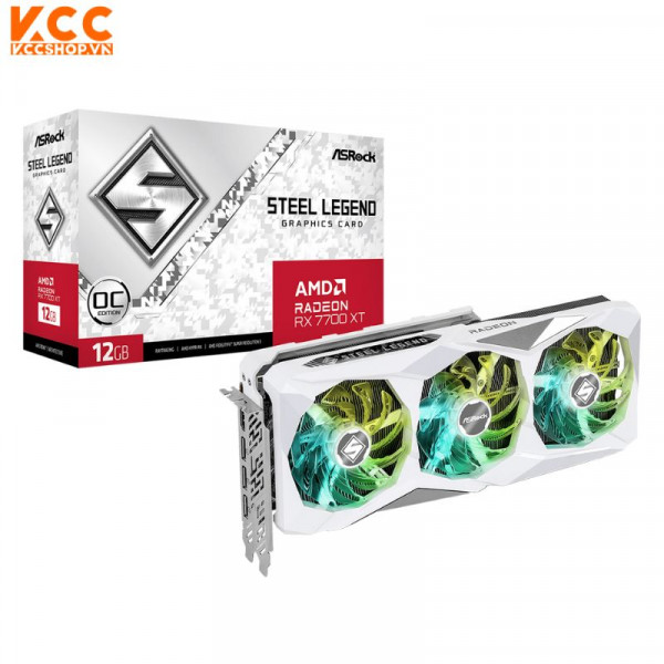 VGA ASROCK AMD Radeon RX 7700 XT Steel Legend 12GB OC (RX7700XT SL 12GO)