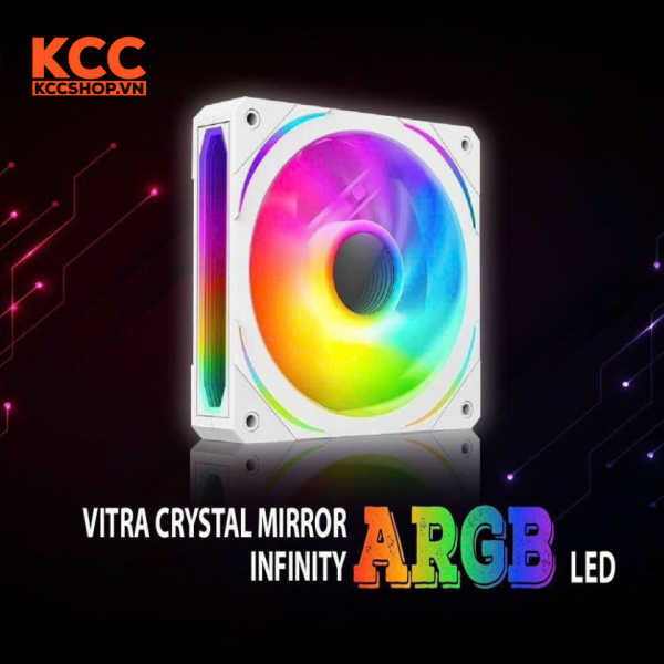 FAN VITRA CRYSTAL MIRROR INFINITY ARGB WHITE (MÀU TRẮNGLED VÔ CỰC)