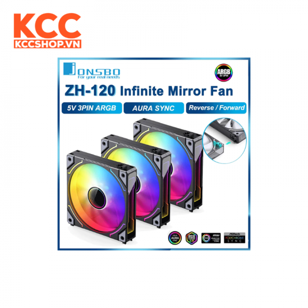 FAN CASE TẢN NHIỆT JONSBO ZH-120B (3IN1) (MÀU ĐEN/QUẠT THỔI)