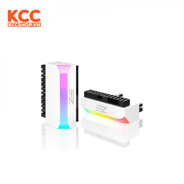 ĐẦU NỐI NGUỒN ATX 24P MAINBOARD GẬP 90 ĐỘ EZDIY 24 PIN ANGLE ADAPTER - ARGB MODULE - WHITE