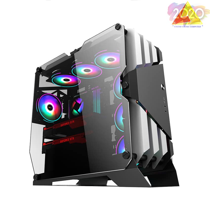 Vỏ Case SAMA TG03 White Tặng kèm 6 Fan RGB