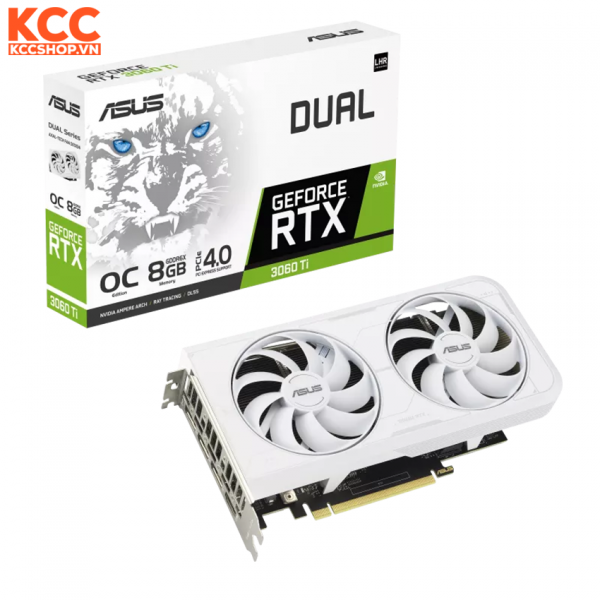 VGA ASUS Dual GeForce RTX 3060 Ti White OC Edition 8GB GDDR6X
