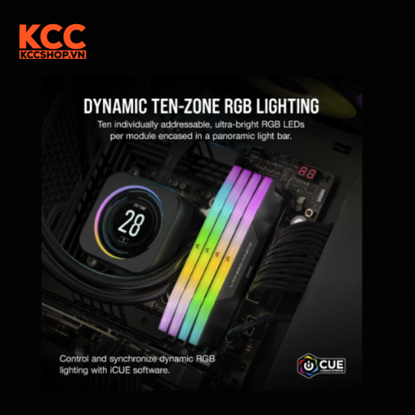 Ram Corsair Vengeance RGB Black Heatspreader C36 32GB (2x16GB) 6200 MHz DDR5 (CMH32GX5M2B6200C36)