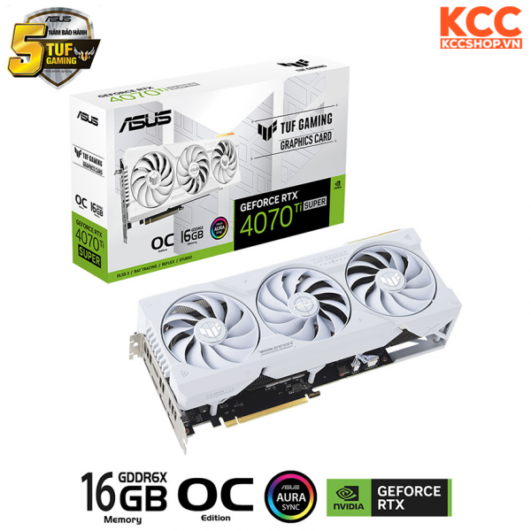 VGA ASUS TUF Gaming GeForce RTX 4070 Ti SUPER White OC Edition 16GB GDDR6X