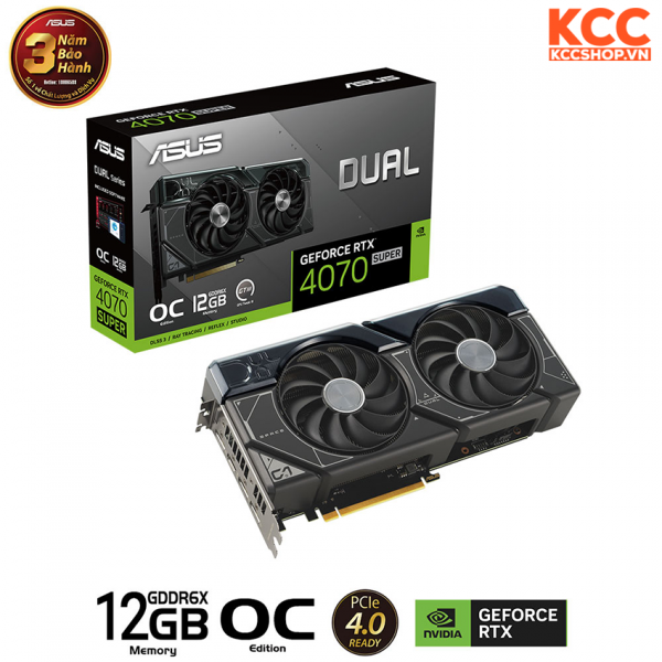 VGA ASUS Dual GeForce RTX 4070 SUPER OC Edition 12GB GDDR6X