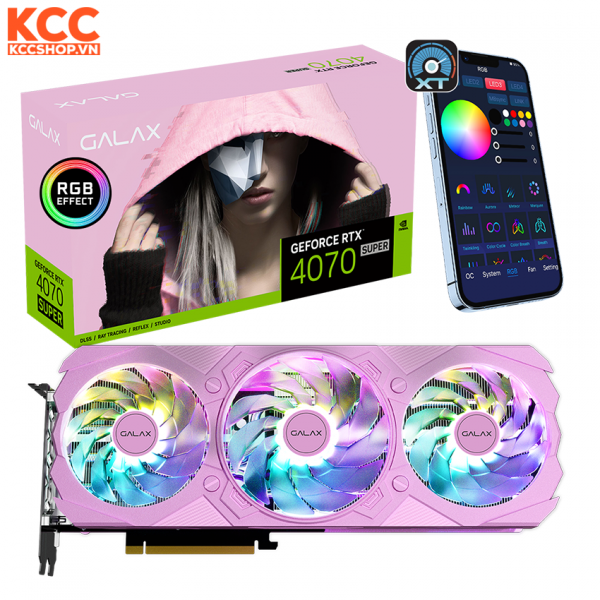 VGA GALAX GeForce RTX 4070 SUPER EX Gamer Pink 1-Click OC