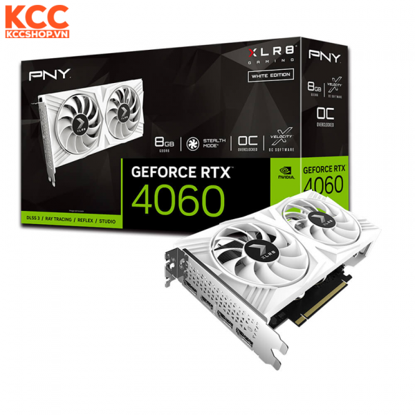 VGA PNY GeForce RTX 4060 8GB OC XLR8 VERTO DF White Edition