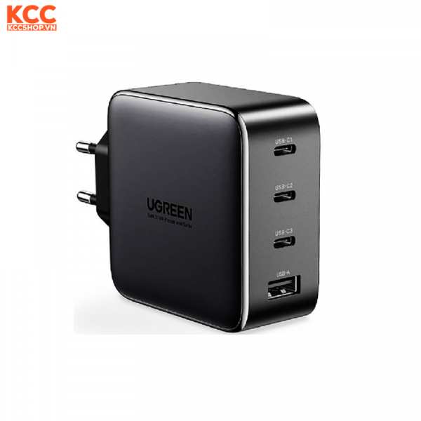 Củ sạc nhanh 65W GaN UGREEN CD224 3 cổng USB-C, 1 cổng USB-A (chân tròn)