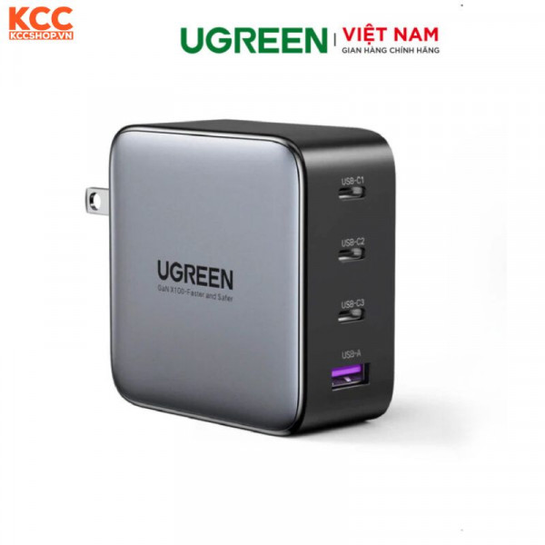 Củ sạc nhanh GaN 100W Ugreen CD226 3USB-C, 1USB-A (Black)