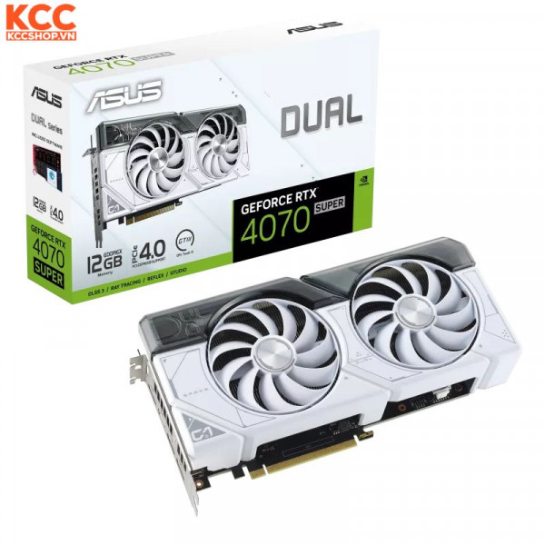 VGA ASUS Dual GeForce RTX 4070 SUPER White Edition 12GB GDDR6X